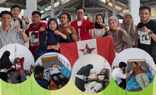 
					Foto: Kegiatan Donor Darah yang dilakukan oleh DPC PA GMNI dan DPC GMNI Touna, Rabu (25/6/2025)/MARHAEN.ID.